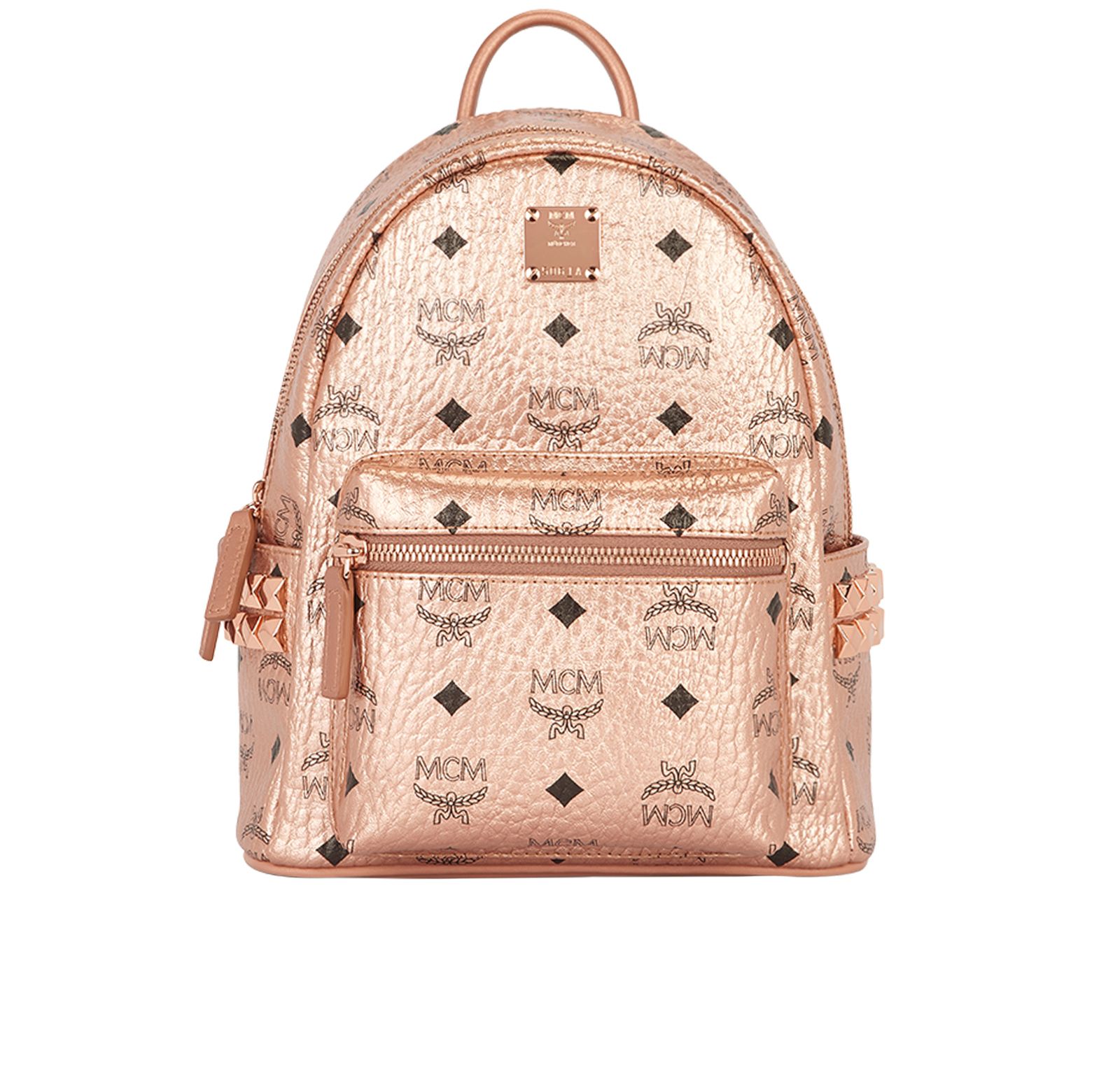 Mcm mini 2025 backpack rose gold